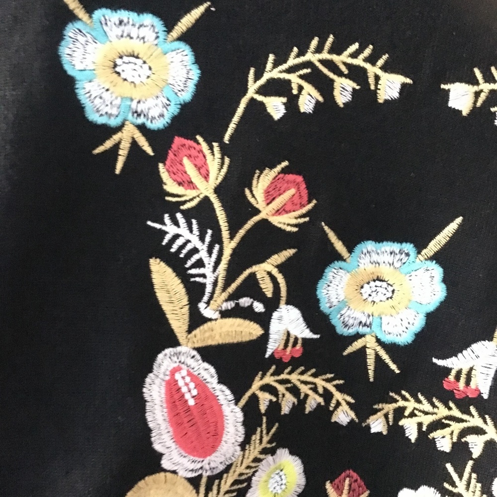 womens black floral embroidered sweater - Picture 2 of 4